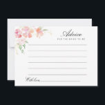 watercolor pink floral advice card<br><div class="desc">A simple floral design with gold and pink watercolor flowers. Feel free to change the colours and text details.</div>