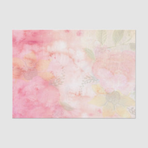 Watercolor Pink Floral Background Tissue Paper