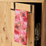 Watercolor Pink Floral Pattern Tea Towel<br><div class="desc">Elegant watercolor pink peonies and greenery accented with gold leaves,  these kitchen towels are beautiful for daily use,  to decorate for any occasion or give as a gift. MATCHING items in our Pink Peonies Collection.</div>