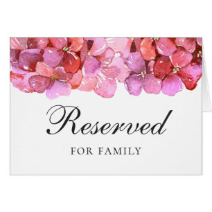Watercolor pink floral wedding reserved sign