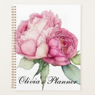 Watercolor pink florals pink peonies pink roses planner