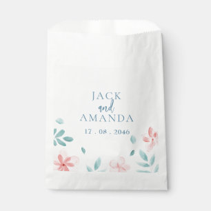 Watercolor Pink Flower Wedding Package Favour Bag