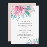 Watercolor pink flowers. Blush floral wedding Save The Date<br><div class="desc">Watercolor pink floral wedding save the date card. Please contact me if you need additional items.</div>