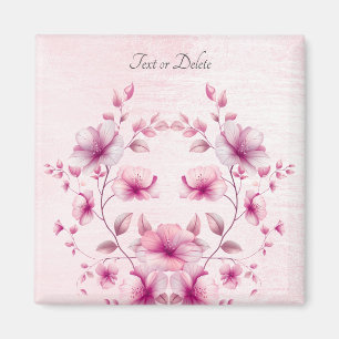 Watercolor Pink Flowers Magnet