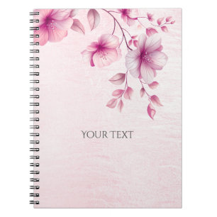 Watercolor Pink Flowers Notebook