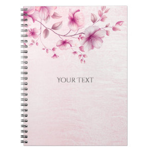 Watercolor Pink Flowers Notebook