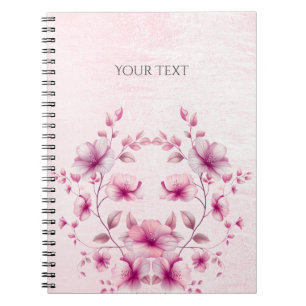 Watercolor Pink Flowers Notebook