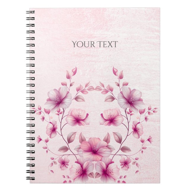 Watercolor Pink Flowers Notebook (Front)