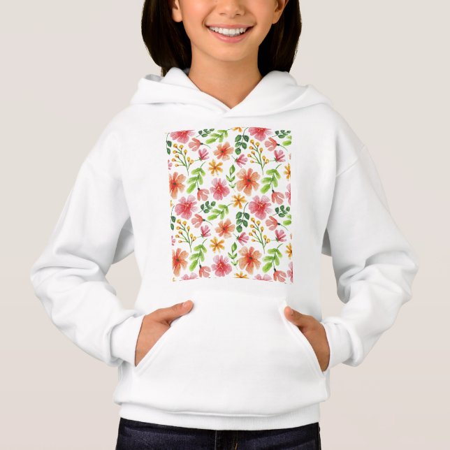 Watercolor Pink Flowers Pattern (Front)