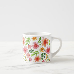 Watercolor Pink Flowers Pattern-69677 Espresso Cup