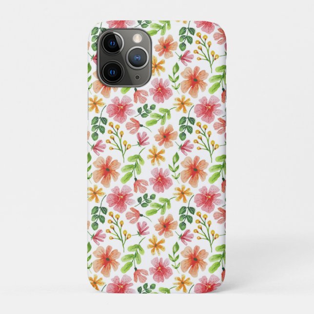 Watercolor Pink Flowers Pattern Case-Mate iPhone Case (Back)