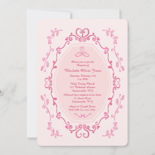 Watercolor Pink Frame Invitation