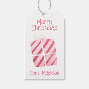 Watercolor Pink Gift Present Christmas Gift Tags