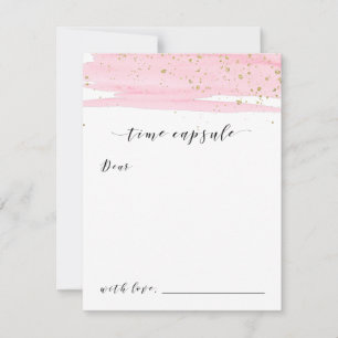 Watercolor Pink & Gold Sparkle Time Capsule Cards