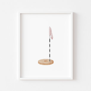 Watercolor pink golf hole poster