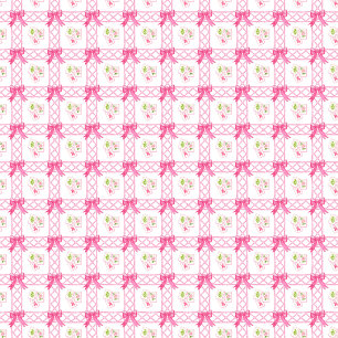 Watercolor Pink & Green Bow Mahjong Wrapping Paper