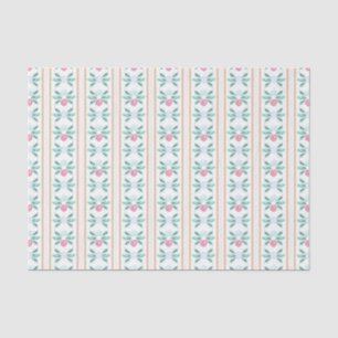Watercolor Pink & Green Christmas Grandmillennial Tissue Paper