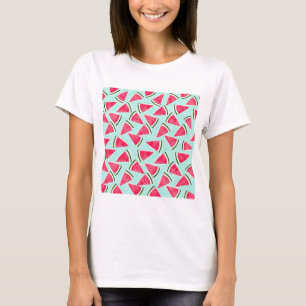 Watercolor Pink Green Watermelon Triangles T-Shirt