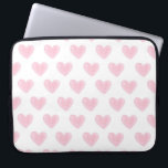 Watercolor pink hearts. Cute blush love pattern Laptop Sleeve<br><div class="desc">Watercolor pink blush hearts pattern laptop sleeve for Valentines Day or romantic gift. Please contact me if you need additional items.</div>