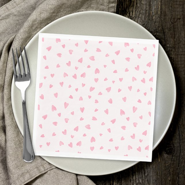 Watercolor pink hearts napkin (Creator Uploaded)