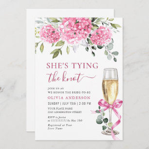 Watercolor Pink Hydrangea Bridal Shower Invitation