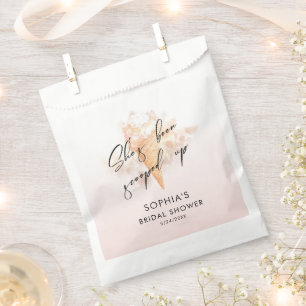 Watercolor Pink Ice Cream Bridal Shower Favour Bag