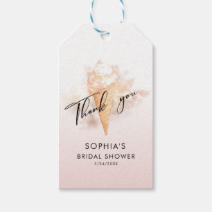 Watercolor Pink Ice Cream Bridal Shower Favours G Gift Tags