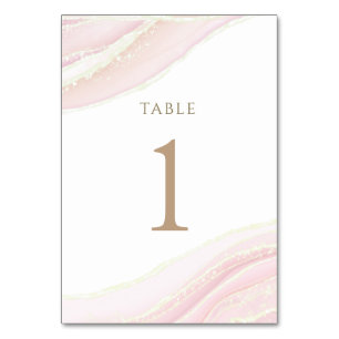 watercolor pink ink Table Number 1