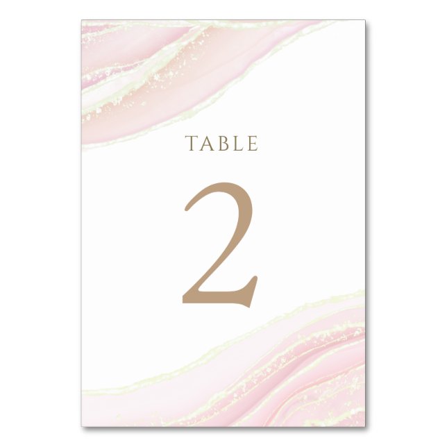 watercolor pink ink Table Number 2 (Front)