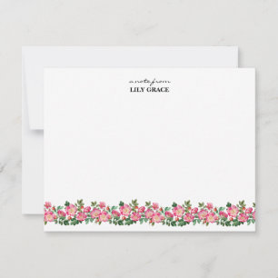 Watercolor Pink Lily Floral Wildflower Thank You Card
