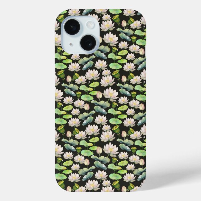  Watercolor Pink Lotus Seamless Pattern Case-Mate iPhone Case (Back)