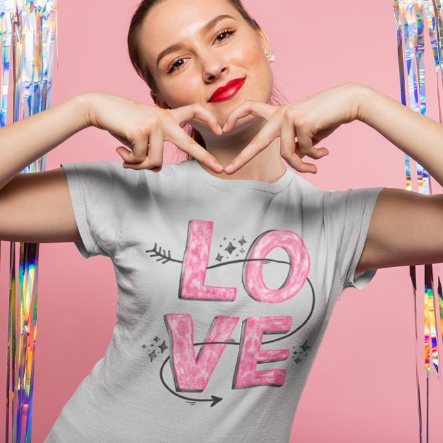 Watercolor Pink Love Lettering  T-Shirt (Creator Uploaded)