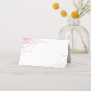 watercolor pink marble place card