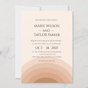 Watercolor pink monogram wedding invitation