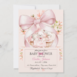Watercolor Pink Nursery Baby Shower Invitation