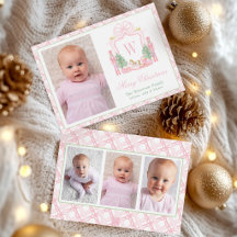 Watercolor Pink Nutcracker Monogram Crest Photo