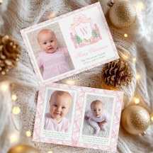 Watercolor Pink Nutcracker Monogram Crest Photo