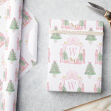 Watercolor Pink Nutcracker Monogram Crest