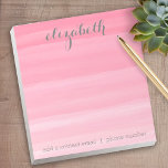 Watercolor Pink Ombre Feminine Office Suite Notepad<br><div class="desc">A delicate yet chic design with soft stripes and unique typography. A beautiful and feminine collection that is perfect for any girly girl or even a bride. If you need to move items around,  click on the design area to make changes.</div>
