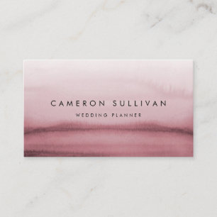 Watercolor Pink Ombre Modern Business Card