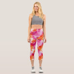 Watercolor Pink Orange Abstract Capri Leggings<br><div class="desc">The Watercolor Pink Orange Abstract Capri Leggings bring a splash of vibrant colour and style to your wardrobe. Featuring a stunning blend of pink and orange hues in an abstract watercolor design, these leggings offer a unique and artistic touch to any casual outfit. The capri length is perfect for warmer...</div>