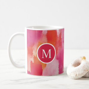 Watercolor Pink Orange Abstract Coffee Mug