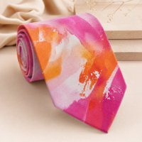 Watercolor Pink Orange Abstract