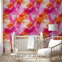 Watercolor Pink Orange Abstract