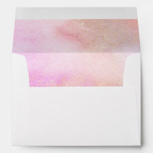 Watercolor Pink Orange Blue Gold Girl Bat Mitzvah Envelope