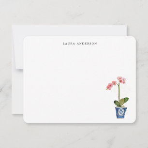 Watercolor Pink Orchid Thank You Card