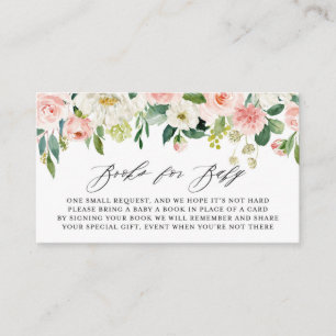 Watercolor Pink Peach Floral Garland Book Request Enclosure Card