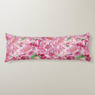 Watercolor Pink Peonies Body Cushion