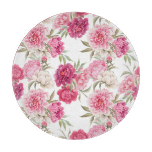 Watercolor Pink Peonies: Floral Elegance Cutting Board