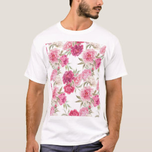 Watercolor Pink Peonies: Floral Elegance T-Shirt